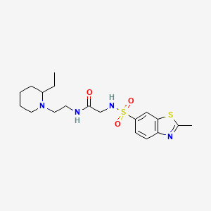 molecular formula C19H28N4O3S2 B1230787 N-[2-(2-乙基-1-哌啶基)乙基]-2-[(2-甲基-1,3-苯并噻唑-6-基)磺酰氨基]乙酰胺 