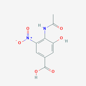 molecular formula C9H8N2O6 B1230788 4-(乙酰氨基)-3-羟基-5-硝基苯甲酸 CAS No. 162252-45-1