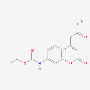 2H-1-Benzopyran-4-acetic acid, 7-[(ethoxycarbonyl)amino]-2-oxo-