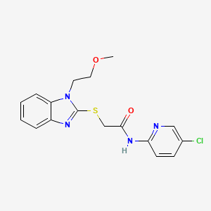 molecular formula C17H17ClN4O2S B1230793 N-(5-氯-2-吡啶基)-2-[[1-(2-甲氧基乙基)-2-苯并咪唑基]硫代]乙酰胺 