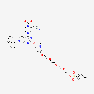 tert-butyl 2-(cyanomethyl)-4-[2-[[1-methyl-4-[2-[2-[2-[2-(4-methylphenyl)sulfonyloxyethoxy]ethoxy]ethoxy]ethoxy]pyrrolidin-2-yl]methoxy]-7-naphthalen-1-yl-6,8-dihydro-5H-pyrido[3,4-d]pyrimidin-4-yl]piperazine-1-carboxylate