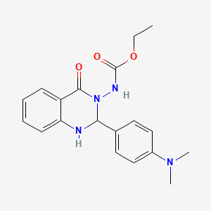molecular formula C19H22N4O3 B1230800 N-[2-[4-(二甲氨基)苯基]-4-氧代-1,2-二氢喹唑啉-3-基]氨基甲酸乙酯 