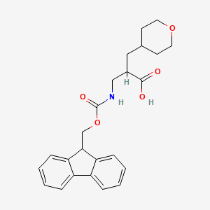 molecular formula C24H27NO5 B12308017 3-({[(9H-fluoren-9-yl)methoxy]carbonyl}amino)-2-[(oxan-4-yl)methyl]propanoic acid 