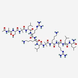 molecular formula C64H121N21O14 B12308053 Ac-DL-Ala-DL-Ser-Aib-DL-Leu-DL-Arg-DL-Lys-DL-Leu-Aib-DL-Lys-DL-Arg-DL-Leu-DL-Leu-NH2 