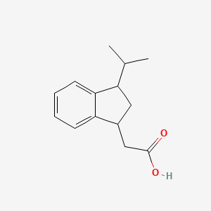 molecular formula C14H18O2 B12308066 2-[3-(Propan-2-yl)-2,3-dihydro-1H-inden-1-yl]acetic acid 