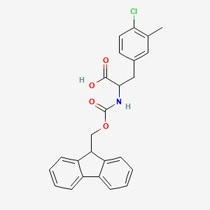 molecular formula C25H22ClNO4 B12308080 2-((((9H-Fluoren-9-yl)methoxy)carbonyl)amino)-3-(4-chloro-3-methylphenyl)propanoic acid 