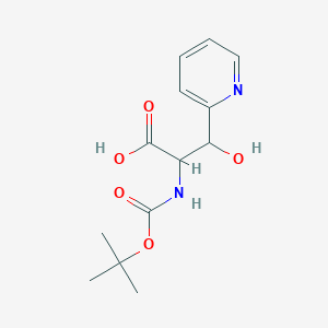 molecular formula C13H18N2O5 B12308116 (2S,3S)-2-((tert-Butoxycarbonyl)amino)-3-hydroxy-3-(pyridin-2-yl)propanoic acid 