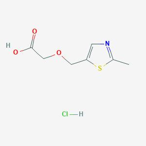 molecular formula C7H10ClNO3S B12308122 2-[(2-Methyl-1,3-thiazol-5-yl)methoxy]acetic acid hydrochloride 