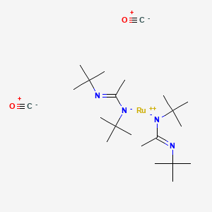 molecular formula C22H42N4O2Ru B12308136 tert-butyl-(N-tert-butyl-C-methylcarbonimidoyl)azanide;carbon monoxide;ruthenium(2+) 