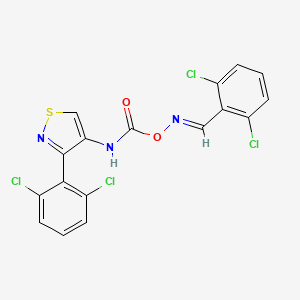 molecular formula C17H9Cl4N3O2S B12308166 [(1E)-2-(2,6-dichlorophenyl)-1-azavinyloxy]-N-[3-(2,6-dichlorophenyl)isothiazo l-4-yl]carboxamide 