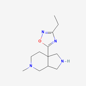 molecular formula C12H20N4O B12308192 3-ethyl-5-(5-methyl-2,3,3a,4,6,7-hexahydro-1H-pyrrolo[3,4-c]pyridin-7a-yl)-1,2,4-oxadiazole 