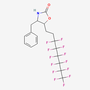 molecular formula C18H14F13NO2 B12308200 (4R,5S)-(+)-4-Benzyl-5-(3,3,4,4,5,5,6,6,7,7,8,8,8-tridecafluorooctyl)-2-oxazolidinone 