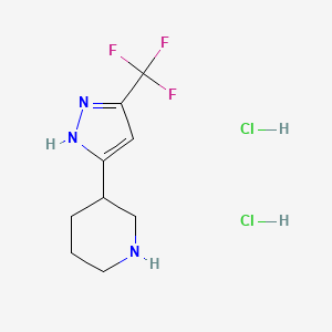 3-[5-(Trifluoromethyl)-1H-pyrazol-3-yl]piperidine diHCl