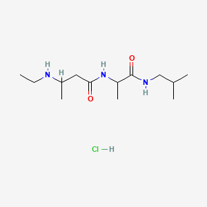 molecular formula C13H28ClN3O2 B12308215 3-(ethylamino)-N-{1-[(2-methylpropyl)carbamoyl]ethyl}butanamide hydrochloride 