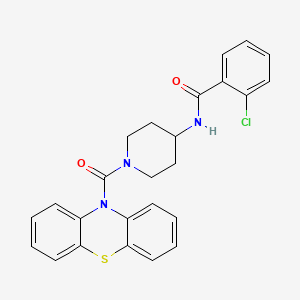 molecular formula C25H22ClN3O2S B1230823 2-氯-N-[1-[氧代(10-吩噻嗪基)甲基]-4-哌啶基]苯甲酰胺 