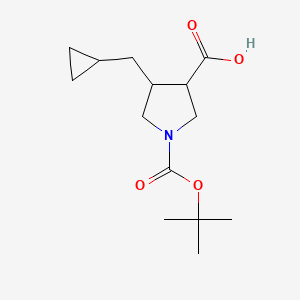 rac-(3R,4R)-1-[(tert-butoxy)carbonyl]-4-(cyclopropylmethyl)pyrrolidine-3-carboxylic acid, trans