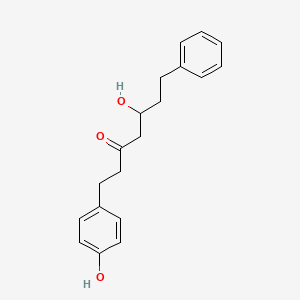 molecular formula C19H22O3 B12308259 5-hydroxy-1-(4-hydroxyphenyl)-7-phenylheptan-3-one 