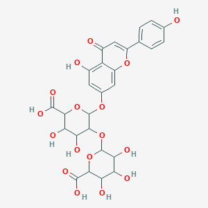 molecular formula C27H26O17 B12308267 Flavone base + 3O, O-HexA-HexA 