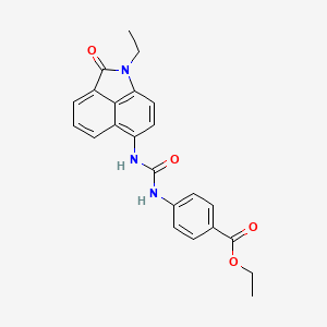 molecular formula C23H21N3O4 B1230827 4-[[[(1-Ethyl-2-oxo-6-benzo[cd]indolyl)amino]-oxomethyl]amino]benzoic acid ethyl ester 