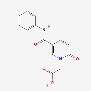 molecular formula C14H12N2O4 B12308304 2-(2-oxo-5-(phenylcarbamoyl)pyridin-1(2H)-yl)acetic acid 