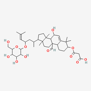 3-[[9-formyl-7-hydroxy-4,4,13,14-tetramethyl-17-[6-methyl-4-[3,4,5-trihydroxy-6-(hydroxymethyl)oxan-2-yl]oxyhept-5-en-2-yl]-2,3,7,8,10,11,12,15,16,17-decahydro-1H-cyclopenta[a]phenanthren-3-yl]oxy]-3-oxopropanoic acid