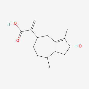 molecular formula C15H20O3 B12308319 2-(3,8-dimethyl-2-oxo-4,5,6,7,8,8a-hexahydro-1H-azulen-5-yl)prop-2-enoic acid 