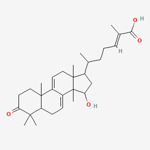 molecular formula C30H44O4 B12308323 (E)-6-(15-hydroxy-4,4,10,13,14-pentamethyl-3-oxo-1,2,5,6,12,15,16,17-octahydrocyclopenta[a]phenanthren-17-yl)-2-methylhept-2-enoic acid 