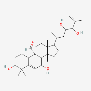 molecular formula C30H48O5 B12308331 17-(4,5-dihydroxy-6-methylhept-6-en-2-yl)-3,7-dihydroxy-4,4,13,14-tetramethyl-2,3,7,8,10,11,12,15,16,17-decahydro-1H-cyclopenta[a]phenanthrene-9-carbaldehyde 