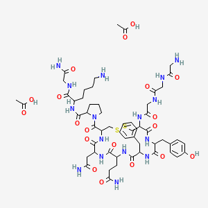 molecular formula C56H82N16O19S2 B12308347 H-Gly-Gly-Gly-DL-Cys(1)-DL-Tyr-DL-Phe-DL-Gln-DL-Asn-DL-Cys(1)-DL-Pro-DL-Lys-Gly-NH2.2CH3CO2H 