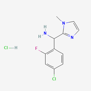 molecular formula C11H12Cl2FN3 B12308354 (4-chloro-2-fluorophenyl)(1-methyl-1H-imidazol-2-yl)methanamine hydrochloride 