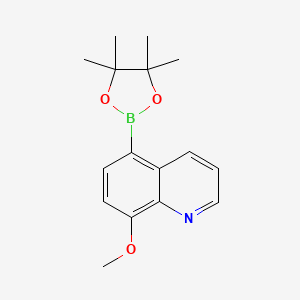 molecular formula C16H20BNO3 B12308416 8-Methoxy-5-(4,4,5,5-tetramethyl-1,3,2-dioxaborolan-2-yl)quinoline CAS No. 916162-54-4