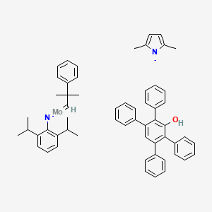 molecular formula C58H59MoN2O- B12308465 2,5-dimethylpyrrol-1-ide;[2,6-di(propan-2-yl)phenyl]imino-(2-methyl-2-phenylpropylidene)molybdenum;2,3,5,6-tetraphenylphenol 