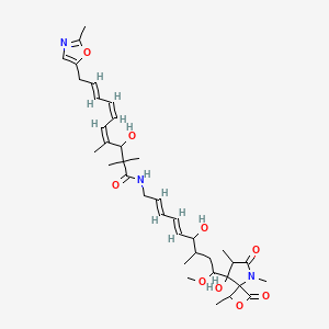 molecular formula C37H53N3O9 B1230847 4,6,8-Decatrienamide, 3-hydroxy-N-(6-hydroxy-9-(8-hydroxy-1,5,7-trimethyl-3,6-dioxo-2-oxa-5-azaspiro(3.4)oct-8-yl)-9-methoxy-7-methyl-2,4-nonadienyl)-2,2,4-trimethyl-10-(2-methyl-5-oxazolyl)- 
