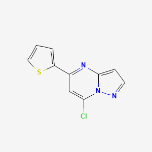 molecular formula C10H6ClN3S B12308493 7-Chloro-5-(thiophen-2-yl)pyrazolo[1,5-a]pyrimidine 