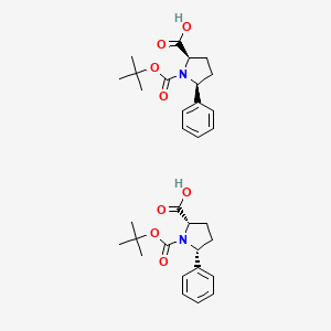 molecular formula C32H42N2O8 B12308494 1,2-Pyrrolidinedicarboxylic acid, 5-phenyl-, 1,1-dimethylethyl ester, cis- 