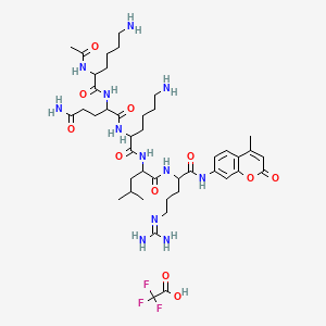 molecular formula C43H67F3N12O11 B12308512 Ac-DL-Lys-DL-Gln-DL-Lys-DL-Leu-DL-Arg-AMC.TFA 