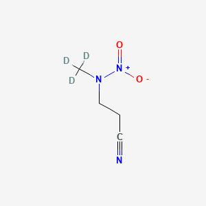 molecular formula C4H7N3O2 B12308582 3-(Methyl-D3-nitrosoamino)propionitrile 