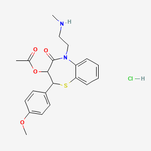 [2-(4-Methoxyphenyl)-5-[2-(methylamino)ethyl]-4-oxo-2,3-dihydro-1,5-benzothiazepin-3-yl] acetate;hydrochloride