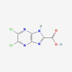 molecular formula C6H2Cl2N4O2 B1230862 5,6-dichloro-1H-imidazo[4,5-b]pyrazine-2-carboxylic acid CAS No. 74840-07-6