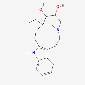 molecular formula C20H28N2O2 B12308645 15-Ethyl-11-methyl-1,11-diazatetracyclo[13.3.1.04,12.05,10]nonadeca-4(12),5,7,9-tetraene-16,17-diol 