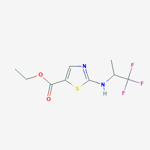 molecular formula C9H11F3N2O2S B12308647 Ethyl 2-[(1,1,1-trifluoropropan-2-yl)amino]-1,3-thiazole-5-carboxylate 