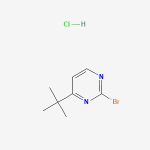 molecular formula C8H12BrClN2 B12308653 2-Bromo-4-(tert-butyl)pyrimidine hydrochloride 