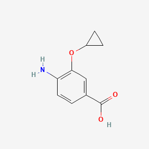 molecular formula C10H11NO3 B12308694 4-Amino-3-cyclopropoxybenzoic acid 