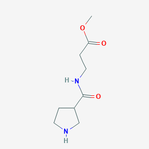 molecular formula C9H16N2O3 B12308721 Methyl 3-[(pyrrolidin-3-yl)formamido]propanoate 