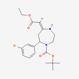 tert-butyl (E)-7-(3-bromophenyl)-5-(2-ethoxy-2-oxoethylidene)-1,4-diazepane-1-carboxylate