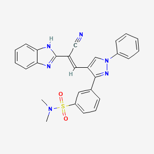 3-{4-[(E)-2-(1H-Benzoimidazol-2-yl)-2-cyano-vinyl]-1-phenyl-1H-pyrazol-3-yl}-N,N-dimethyl-benzenesulfonamide