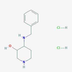 molecular formula C12H20Cl2N2O B12308802 rac-(3R,4R)-4-(benzylamino)piperidin-3-ol dihydrochloride, trans 