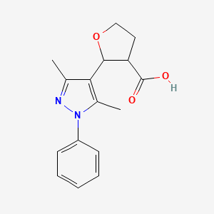 2-(3,5-dimethyl-1-phenyl-1H-pyrazol-4-yl)oxolane-3-carboxylic acid