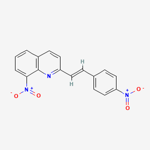 molecular formula C17H11N3O4 B1230883 8-nitro-2-[(E)-2-(4-nitrophenyl)ethenyl]quinoline 