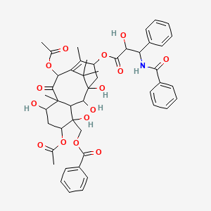 molecular formula C47H53NO15 B12308846 [5,10-Diacetyloxy-13-(3-benzamido-2-hydroxy-3-phenylpropanoyl)oxy-1,2,4,7-tetrahydroxy-8,12,15,15-tetramethyl-9-oxo-4-tricyclo[9.3.1.03,8]pentadec-11-enyl]methyl benzoate 